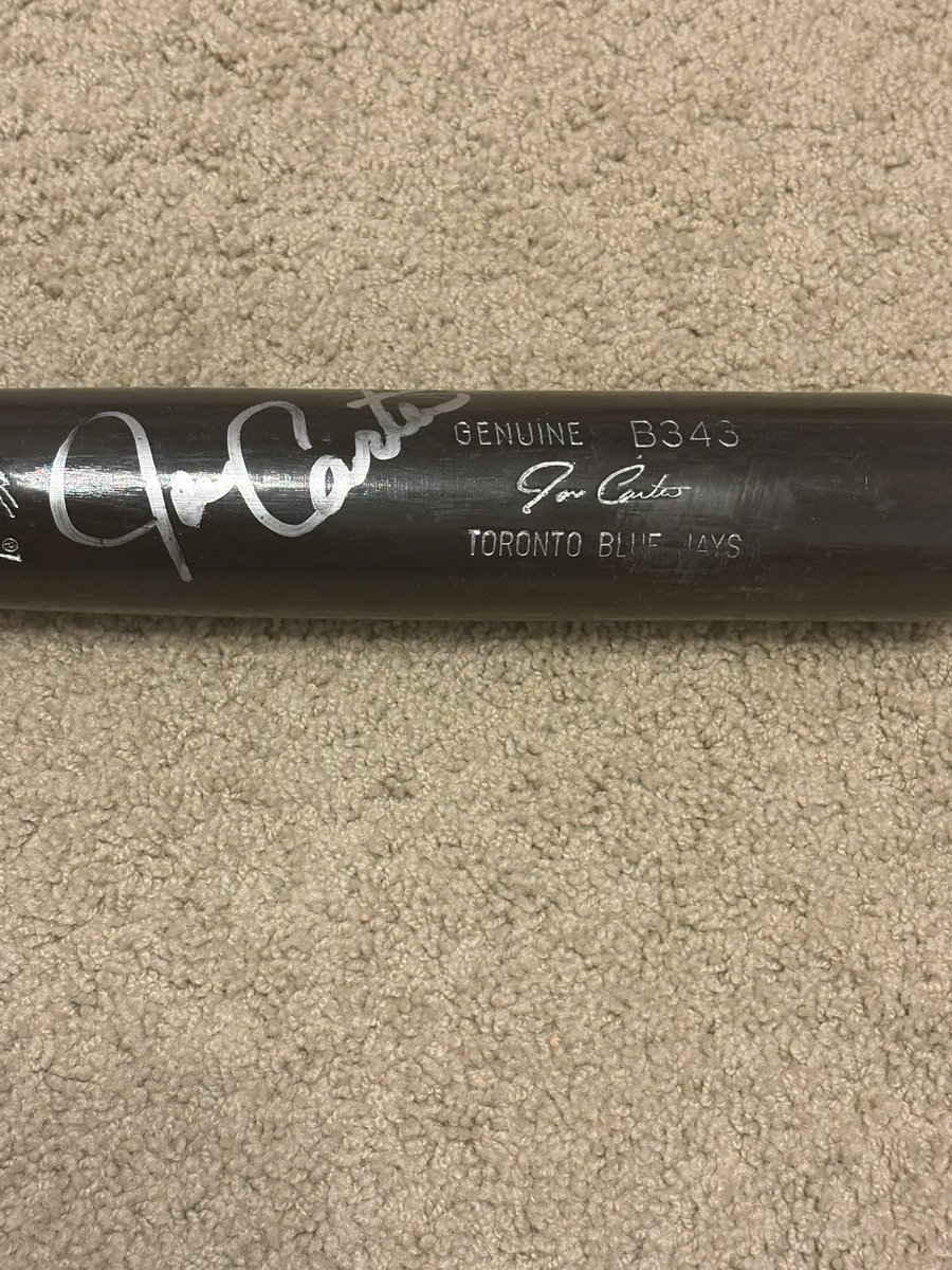 DealerTip's tweet photo. @GVartwork I have this Joe Carter bat for sale if you are interested. Send me a message. Thanks. https://t.co/BBb4WjMZDw