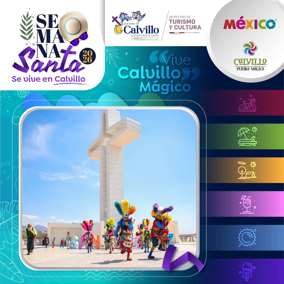 𝙎𝙚𝙢𝙖𝙣𝙖 𝙎𝙖𝙣𝙩𝙖 𝙨𝙚 𝙑𝙞𝙫𝙚 𝙚𝙣 𝘾𝙖𝙡𝙫𝙞𝙡𝙡𝙤
Esta Semana Santa, descubre y recorre el Complejo Santa Cruz Calvillo y déjate sorprender por su esencia única y sus increíbles vistas panorámicas.
#SemanaSantaSeViveEnCalvillo #ViveCalvilloMágico