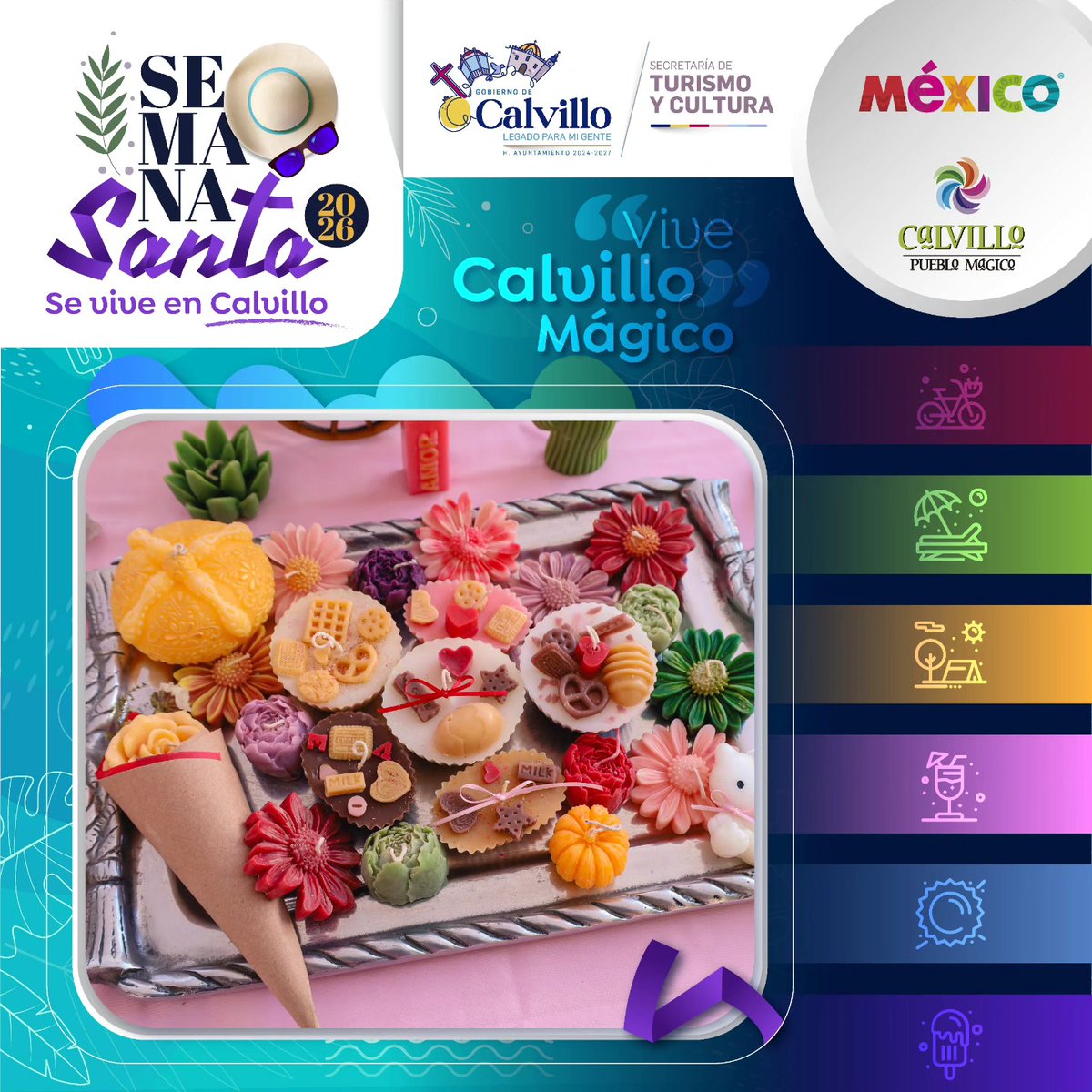 𝙎𝙚𝙢𝙖𝙣𝙖 𝙎𝙖𝙣𝙩𝙖 𝙨𝙚 𝙑𝙞𝙫𝙚 𝙚𝙣 𝘾𝙖𝙡𝙫𝙞𝙡𝙡𝙤
Esta Semana Santa, vive nuestras tradiciones y apoya el talento local.
Llévate un pedacito de nuestra Pueblo Mágico en cada artesanía.
#SemanaSantaSeViveEnCalvillo #ViveCalvilloMágico