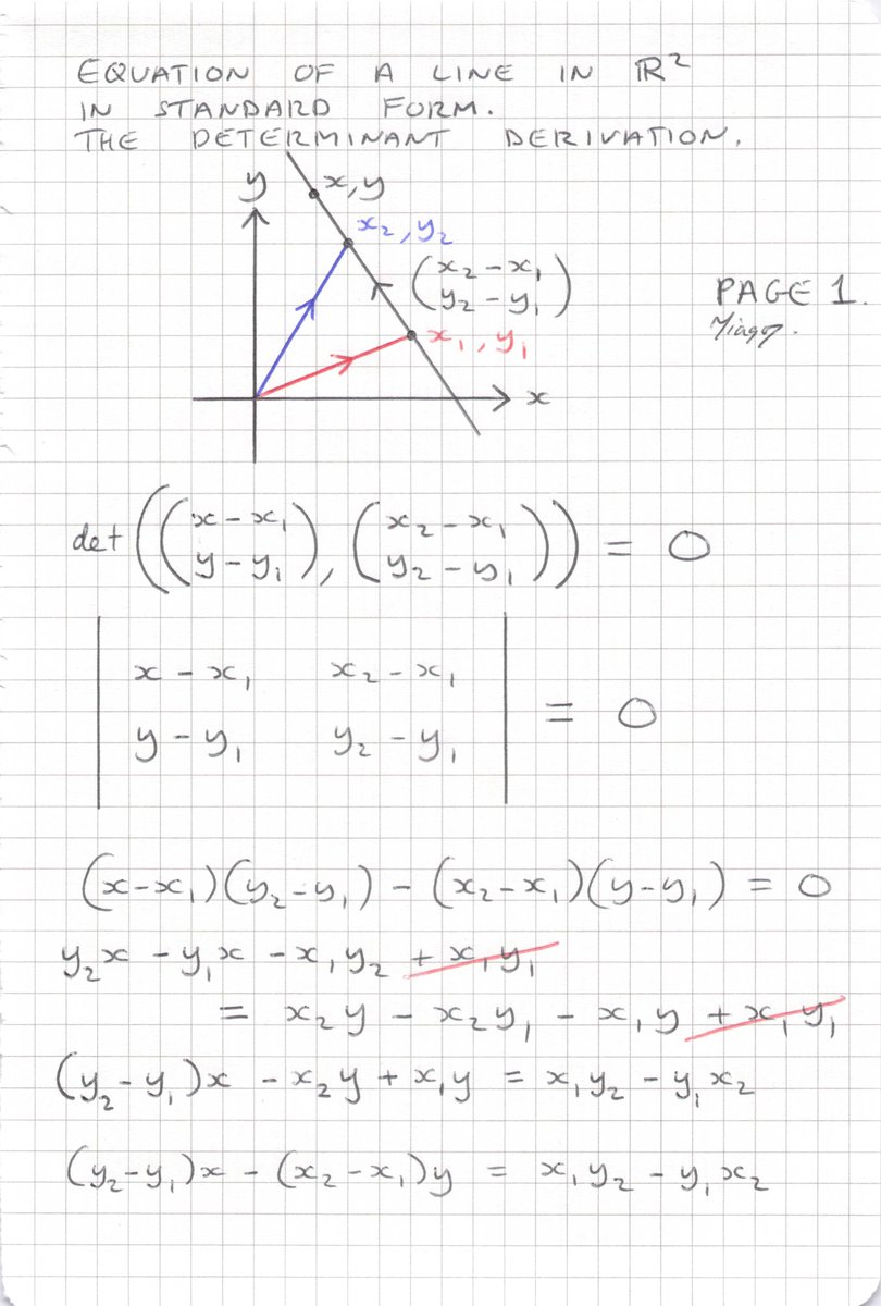 mathsproofs's tweet image. Equation of a line in ℝ² in standard form.

Derived using a determinant.

#gcsemaths #alevelmaths