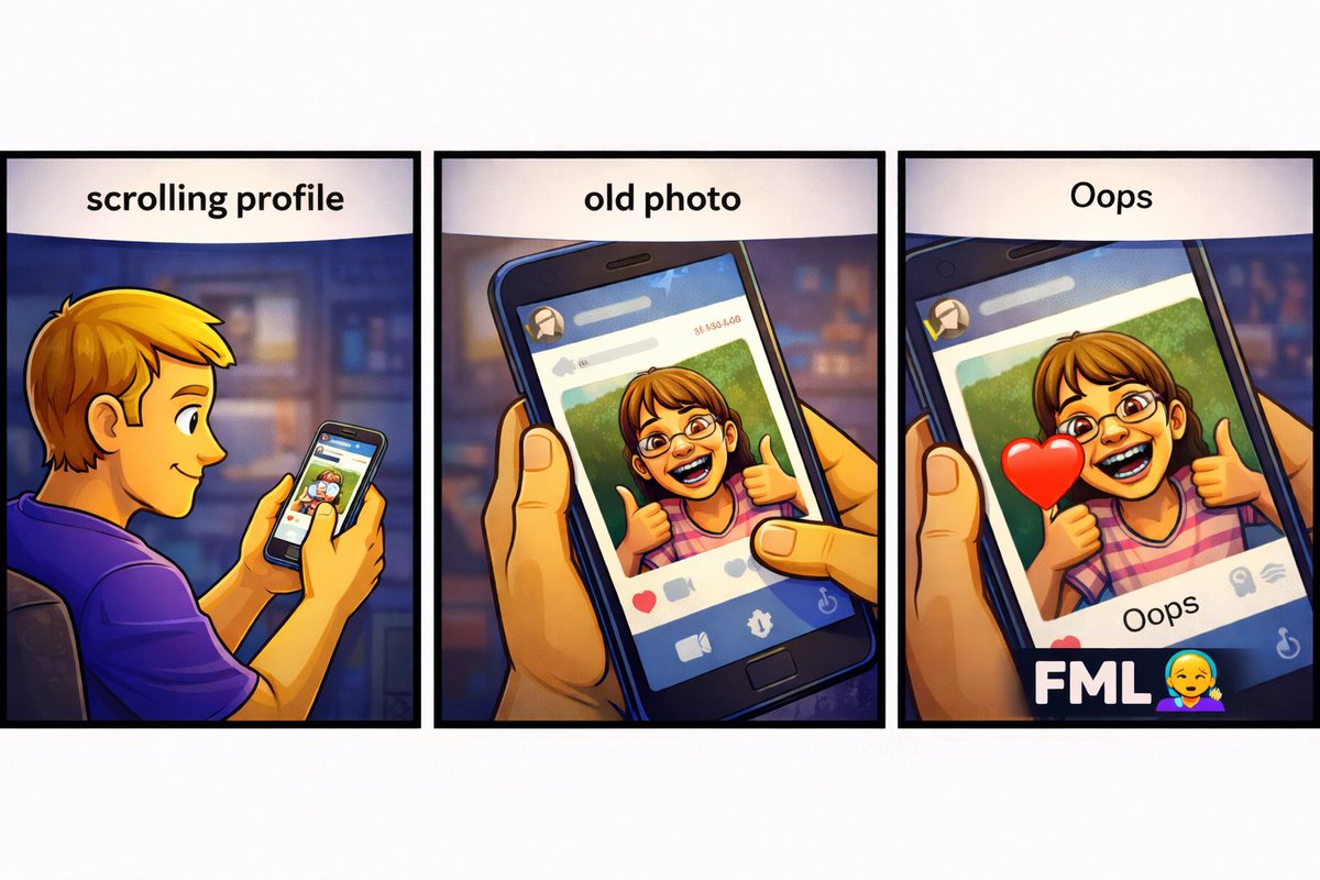 be honest…

what’s the oldest photo you accidentally liked?

Oops

$FML 🤦

fmlnews.co.uk

<a href="/fmlonsol/">fml the missoor</a>
CA: 3BHhMXMyyGGzLcTk6u5iJwTcV7eEGG9bWJrTKUttpump  
#Solana #FML #CryptoGems #CryptoGains #meme #phantomwallet #jupiter #coingeko #coinmarketcap #pumpfan