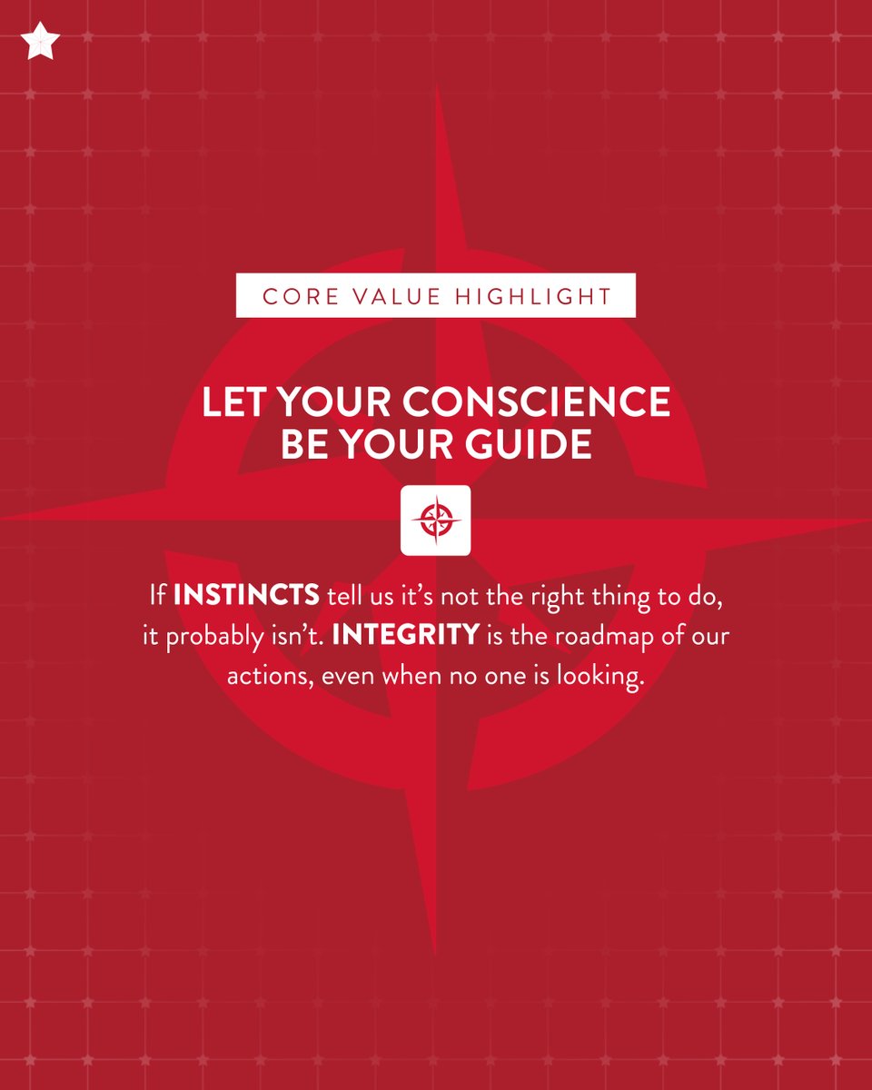 jobsearchninja's tweet image. 🌟 Core Value Spotlight: Let Your Conscience Be Your Guide

At Integrity, we try to show up the way we’d want someone to show up for us. Doing the right thing isn’t optional, it’s how we show up every day. 

#StaffWithIntegrity #PeopleFirst #CoreValues