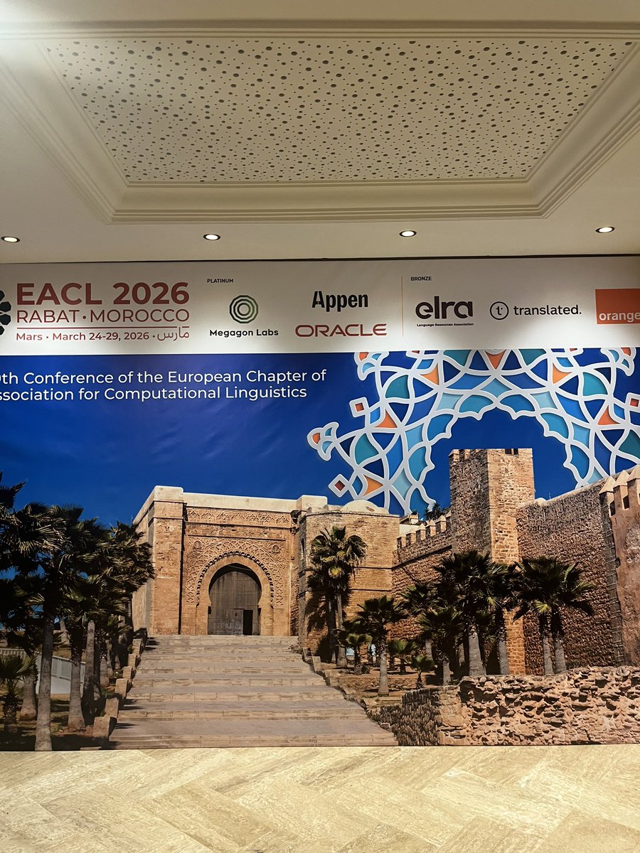 KickItLikeShika's tweet photo. First day of #EACL was amazing, got the opportunity to talk with other researchers, and explain to each other the ideas we have been working on, looking forward to the rest of the conference! https://t.co/LYub8a7Gug