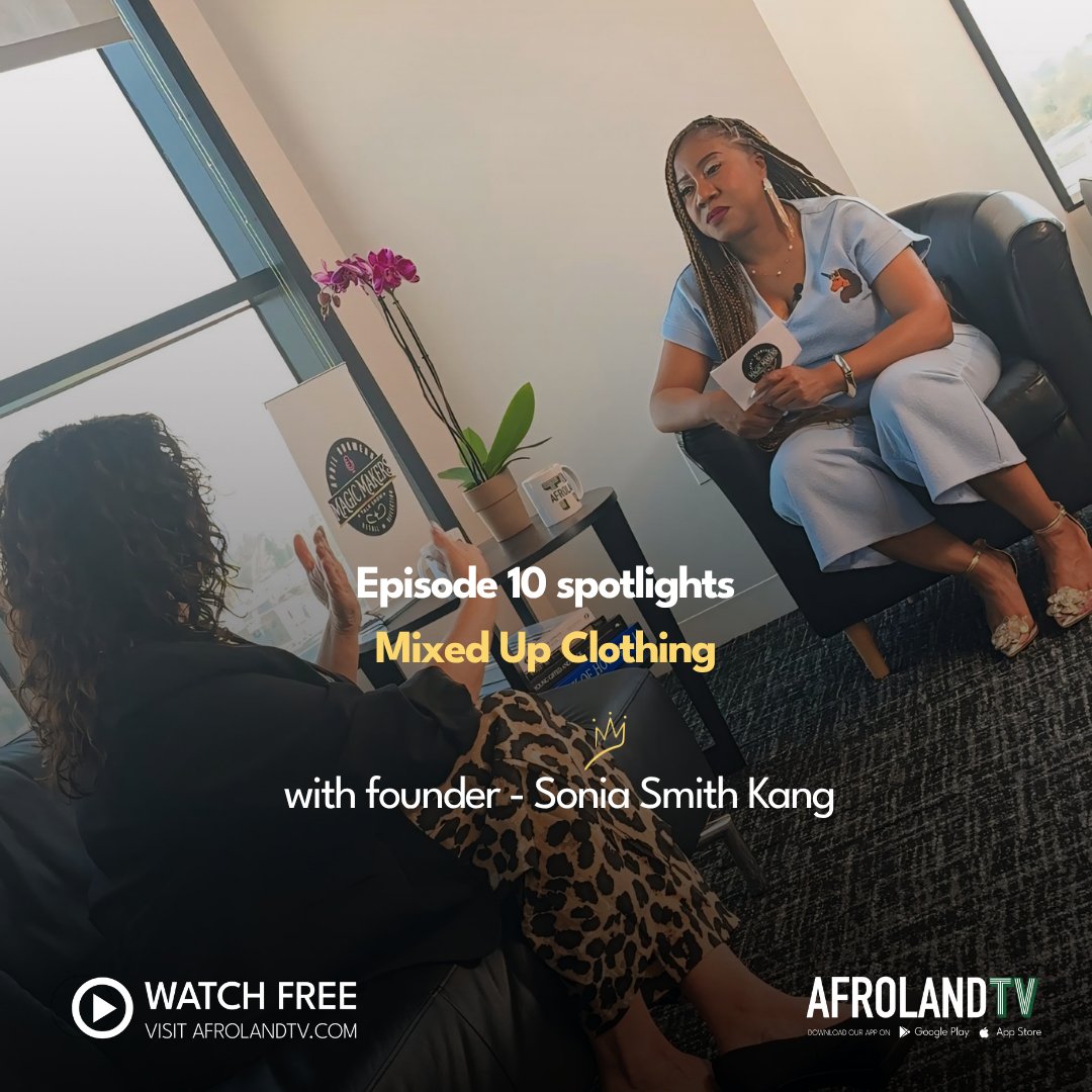 afrolandtv's tweet photo. Behind the scenes with Sonia Smith Kang on Magic Makers 🎬
Go off camera with us as Sonia shares how she built Mixed Up Clothing, creating everyday kidswear rooted in culture, not just special occasions.
#AfroLand #MagicMakers #Entrepreneurship #MixedUpClothing #CulturalFashion https://t.co/GfET3tWJnh