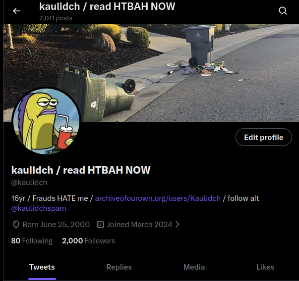 so guys.. i've officially hit 2k after 4 months and a week.. dunno how long it'll stay cause of the banwave,, but.. thank you all So much. this means an insane amount to me yall have no clue..