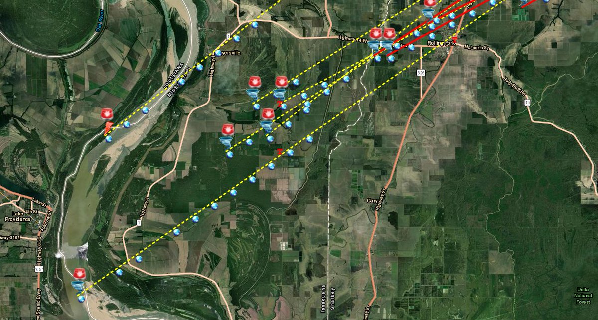 Storm_GPS's tweet photo. 3 Years ago today, a deadly Tornado moved thru Rolling Fork, MS. Here🔻 is our Advance Warning Corridor that provided 20 minute advance Warning. #mswx Protect your Family with our phone app so you are always safe. 14 Day Free Trial.   https://t.co/Taxl3F1HXf https://t.co/YqL1yzBZPy