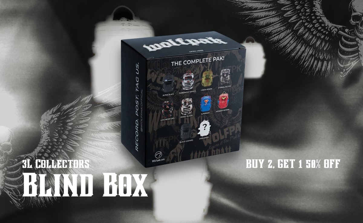 WOLFpaktrust's tweet image. 3L Collectible Mystery Box 🎲 | Discount 🚨

You loved them so much, we're giving you a special gift! 👀

Buy (2), Get (1) 50% off!

Shop the drop here ➡️ wolfpak.com

#wolfpak #3L #mysterybox