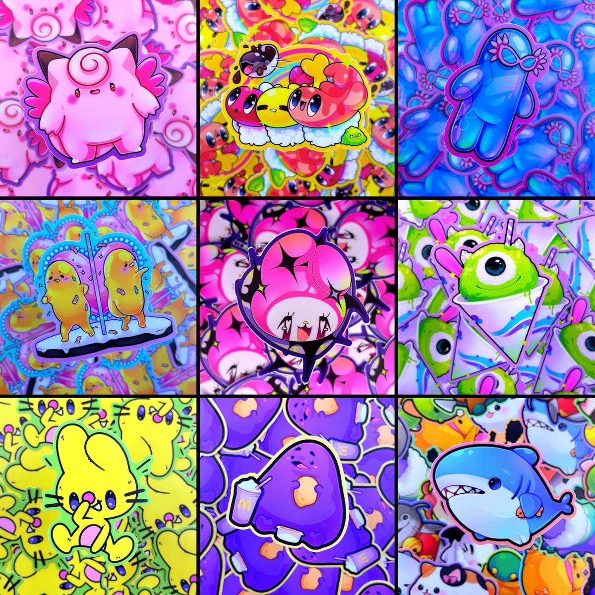 Plushunagi's tweet photo. 🌈🩷 STICKER COLLECTORS?? 💚✨
I’m garbage at promoting myself but friendly reminder I sell a ton of Water/Weatherproof hyper colourful stickers over on my shop! 

💜 Look for the discount bundle to get more for less. Free domestic shipping. 
🔗 on Linktree. Sharing appreciated. https://t.co/9NXCQ8Ongr