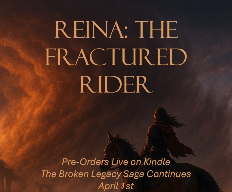 BPerkins311's tweet photo. Reina: The Fractured Rider
Pre-orders are live on Kindle.
The Broken Legacy Saga continues April 1st.
#IndieAuthor #FantasyBooks #KindleBooks #AmWriting #BookRelease #EpicFantasy #WritingCommunity #BrokenLegacySaga #BradtheScribe #Reina #Aric #Lucien https://t.co/VJDSJVI8j7