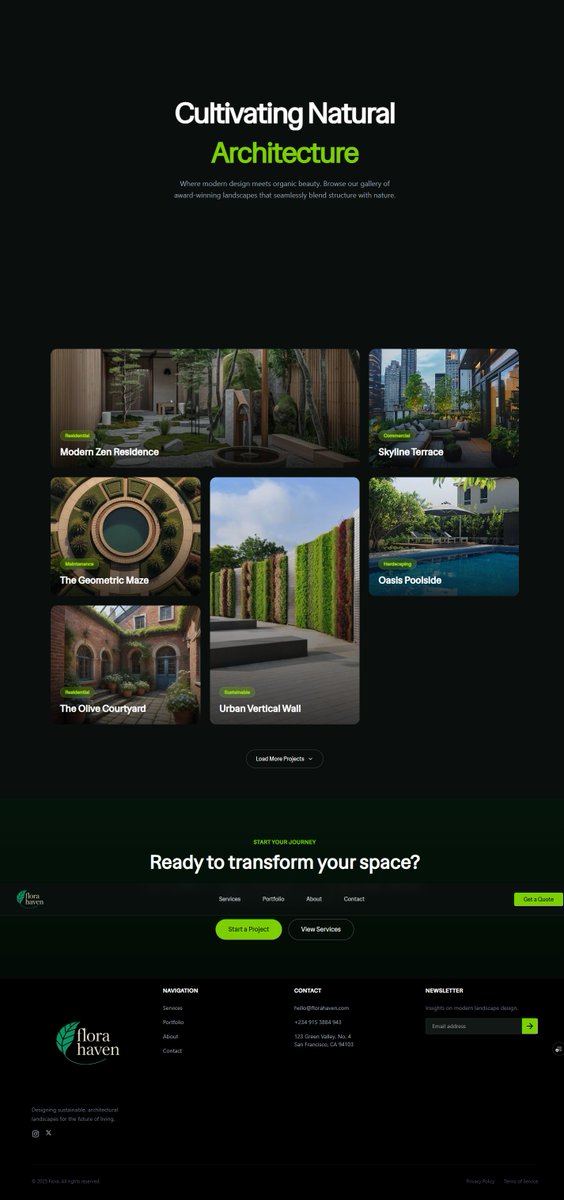 Deiveed0's tweet photo. Happy Tuesday guys! 
I created this landscape architecture and horticulture services website late last year. The design was inspired by google stitch. https://t.co/KuNtQnVh4t