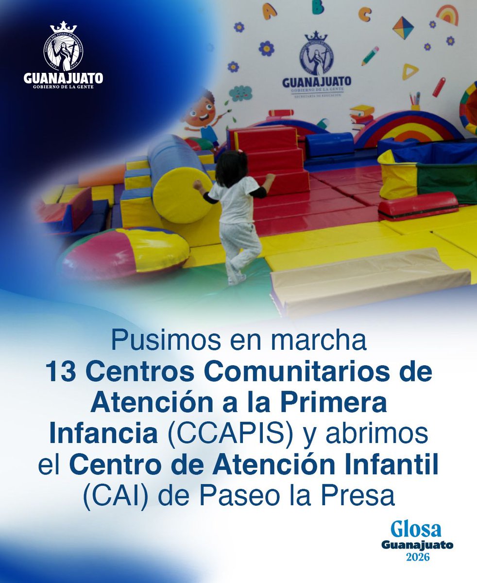 Impulsamos acciones concretas para el cuidado y desarrollo de la primera infancia, ampliando la infraestructura y los servicios de atención en el Estado.

#Glosa2026Gto📁