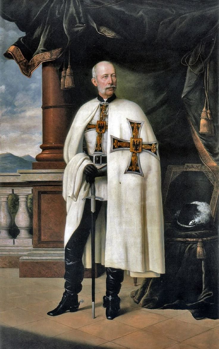 Erzherzog Wilhelm Franz von Österreich, Herzog von Teschen (1827–1894), in der Robe und mit den Insignien des Deutschen Ordens.