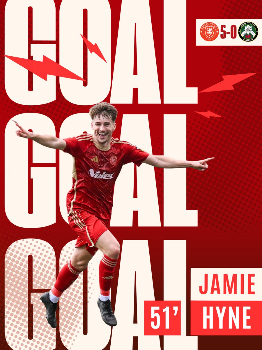 NewtownAFC's tweet photo. What a Birthday Jamie Hyne is having he completes his hatrick https://t.co/tI1K29jWwj