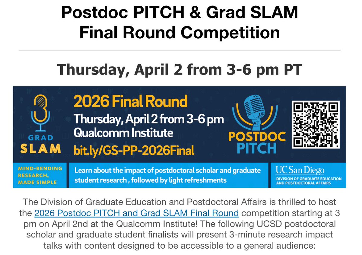 UCSD Postdoctoral Association tweet media