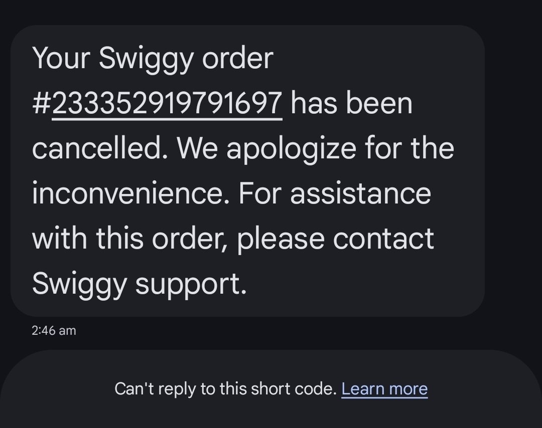 hungry_satire's tweet photo. Company band kardo bhai. I waited for an hour for my order, the delivery partner was in a situation and after a call with him he said "sir koi support hi nahi kar raha, I am in a fraud by other customer". And I am waiting for my food hungry in midnight. @Swiggy @SwiggyCares https://t.co/yijYK2iJF2