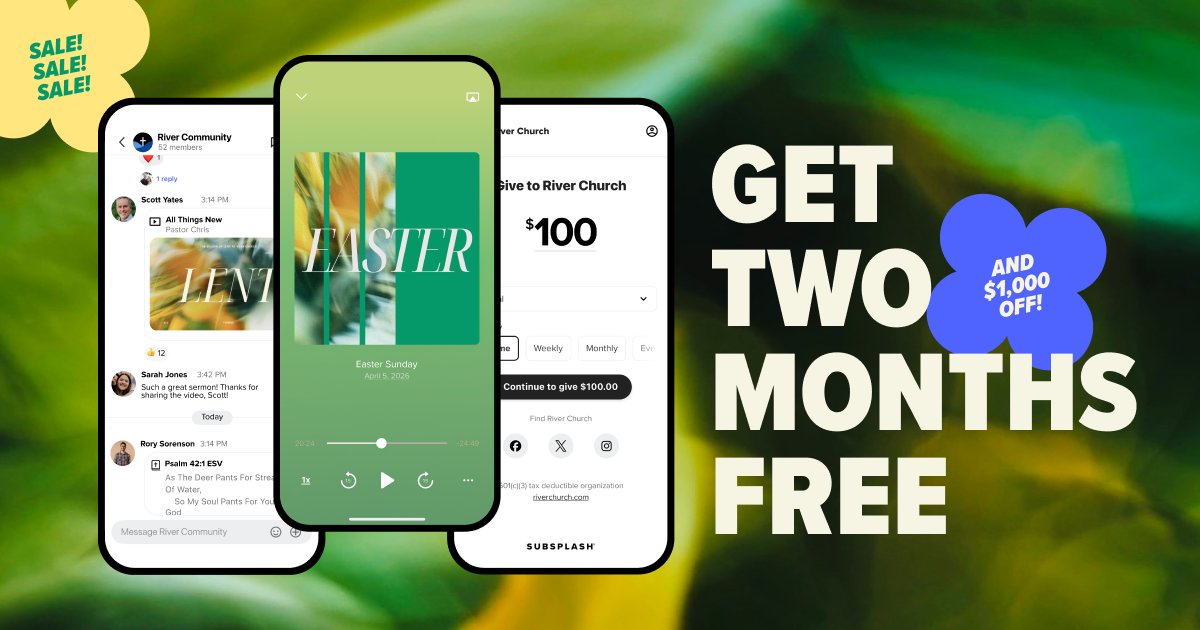 One week left to save BIG! ⏳

Turn your Easter visitors into lasting connections &amp; get everything you need all in one place.

Reach, connect &amp; grow your church this spring with the only platform built for discipleship. hubs.li/Q0489c6s0