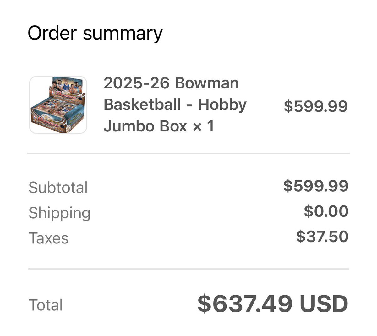 Bowman Basketball? Hyped for this one even if it cost me a car payment
