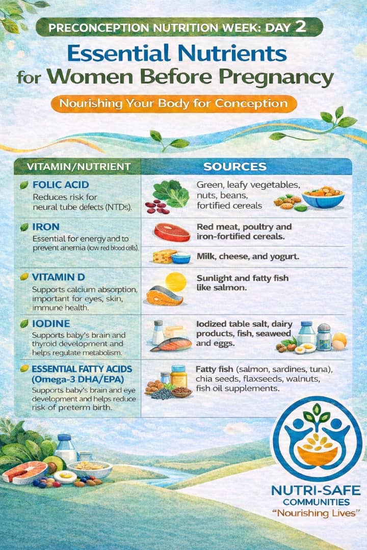 Nutrisafe_org's tweet photo. Your baby’s health begins before pregnancy

Nourish your body, prepare for life.

 # Preconception nutrition series
 # Nutri-safe community https://t.co/OqzA3FoRYA