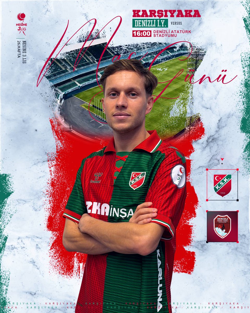 #MaçGünü
🏆 Nesine 3. Lig 26.Hafta 
🆚 Denizli İ.Y.
⏱️16:00
🏟️ Denizli Atatürk Stadyumu
📺 Bi Kanal | Sıfır TV YouTube