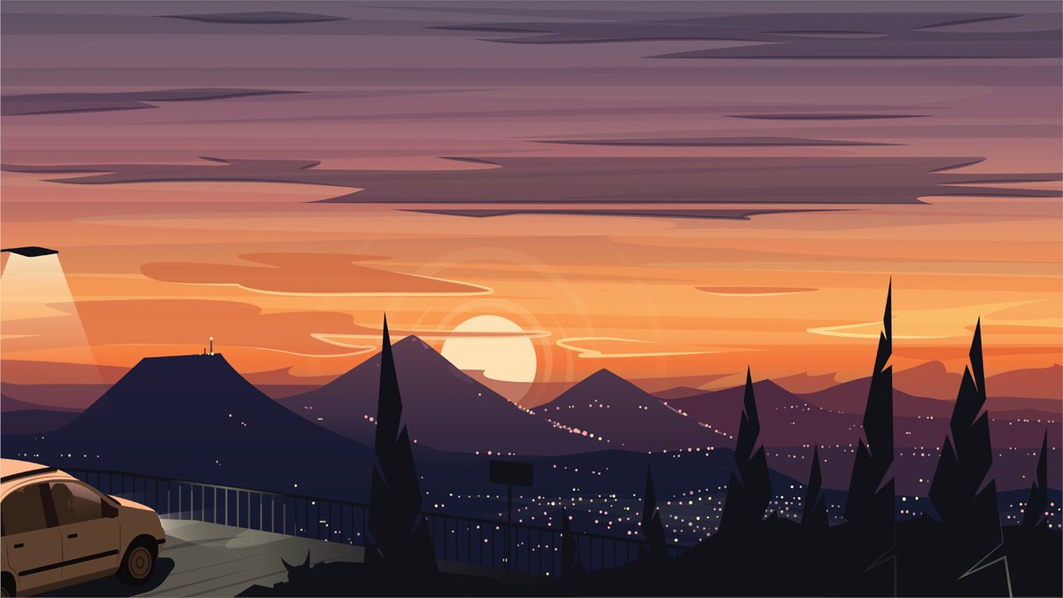 PabloPrat_'s tweet image. Crepúsculo II 
• 
#vector #vectorart #digitaldrawing #digitalpainting #conceptart #landscape #backgroundart #visdev #sunset #twilight #fiatpanda