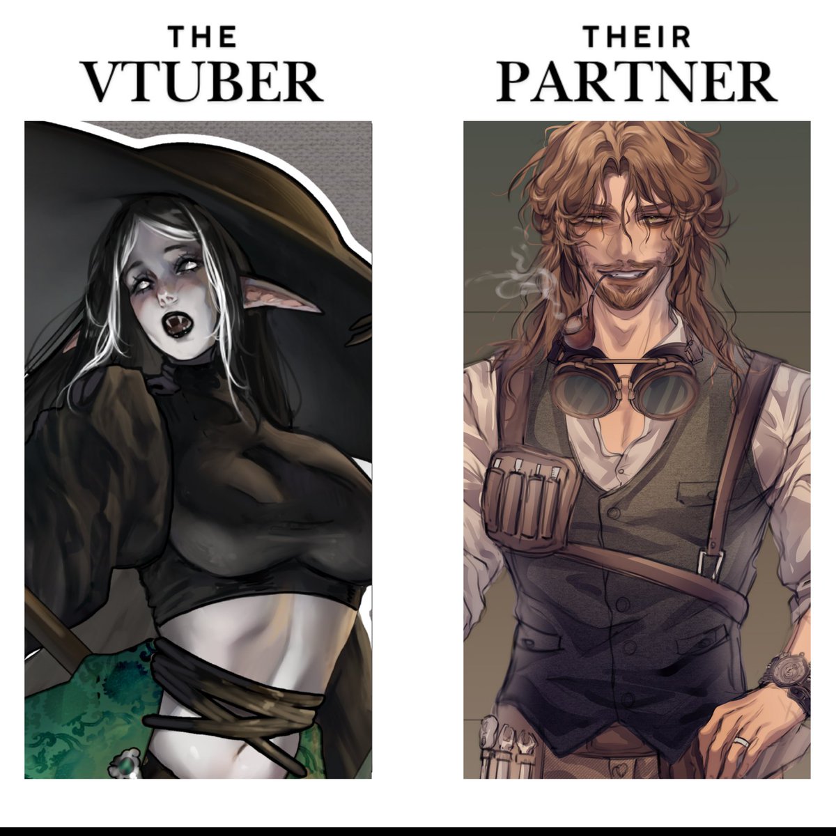 Ghoulrielle's tweet photo. Vtuber &amp; Their Partner.
There's no one I'd rather keep these grounds with than @ForgedInScotch 🖤 https://t.co/YZGdtLIneR