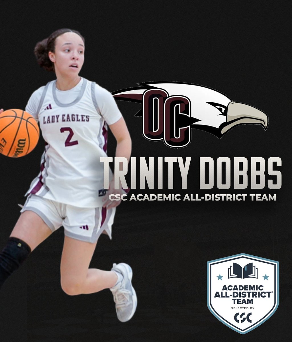 OC_WBB's tweet photo. 2025-26 CSC Academic All-District Team
📚🏀🦅

Trinity Dobbs - Guard (Sr.)

#madeformore #playformore https://t.co/IEH6P8CiRq