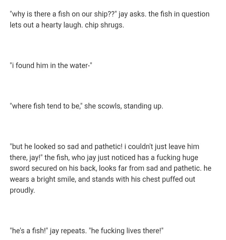 my jrwi fic moment that genuinely makes me laugh every time i read it