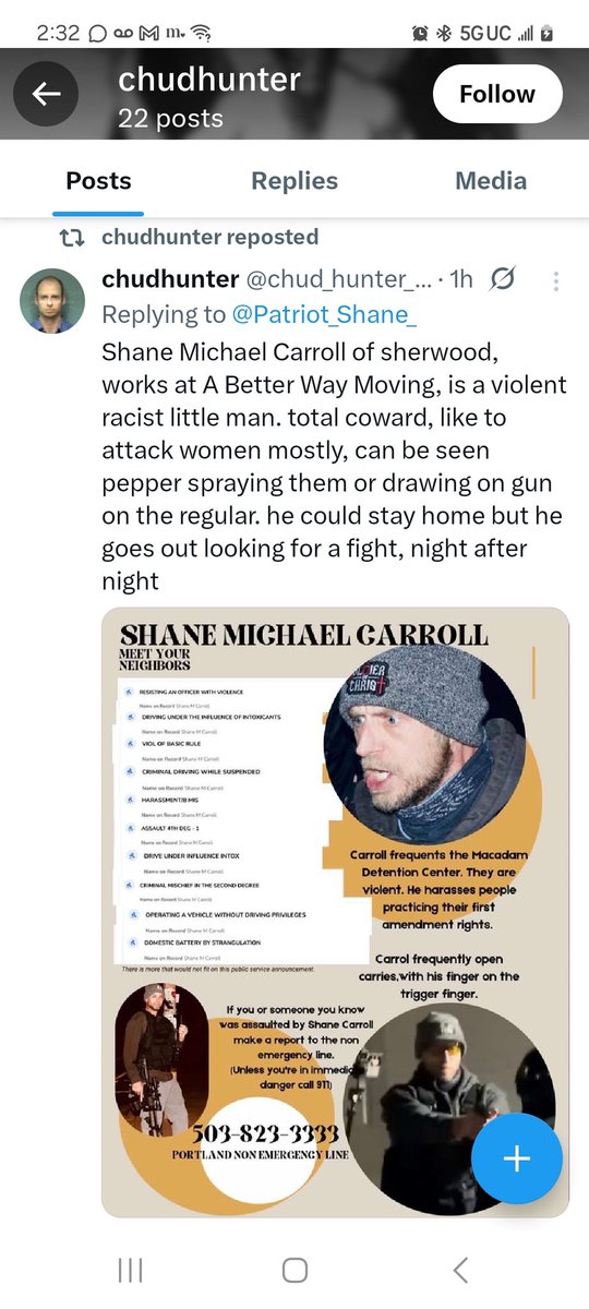 Patriot_Shane_'s tweet photo. Everyone block and report this account! @chud_hunter_666 https://t.co/zqgqmtjCfb