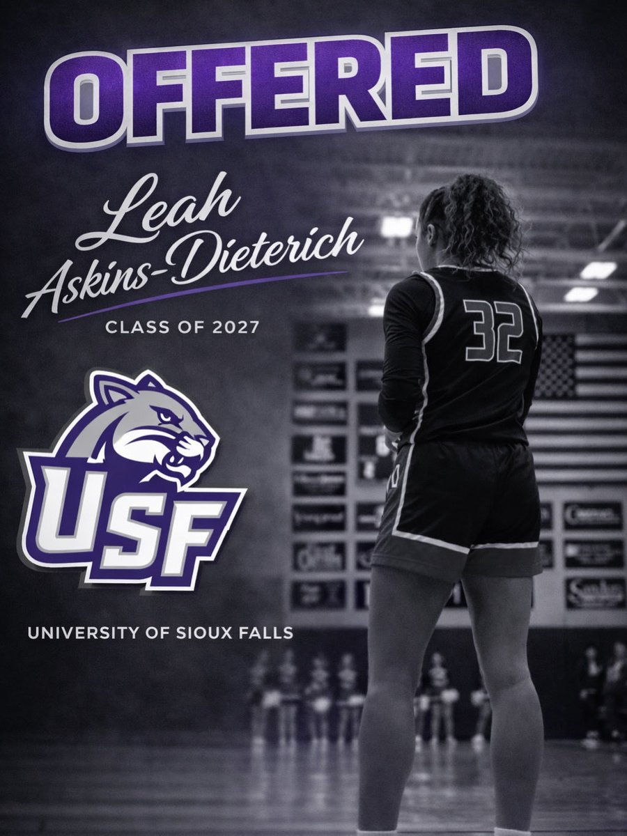 LeahGrace_2027's tweet photo. After an amazing visit and getting the chance to meet the coaches and players, I’m very grateful and excited to have received an offer to play at the University of Sioux Falls!

Thank you so much for this opportunity, @USFCougarsWBB 💜 https://t.co/Fiq1LBjcmR