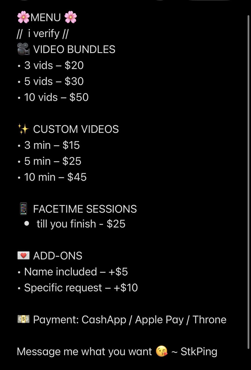 stkping's tweet photo. I’ve made something you’ll like 🥰🌸💋 #sellingcontent #menu #dmme #feetpics #sellingcontent https://t.co/SOETfUabTG