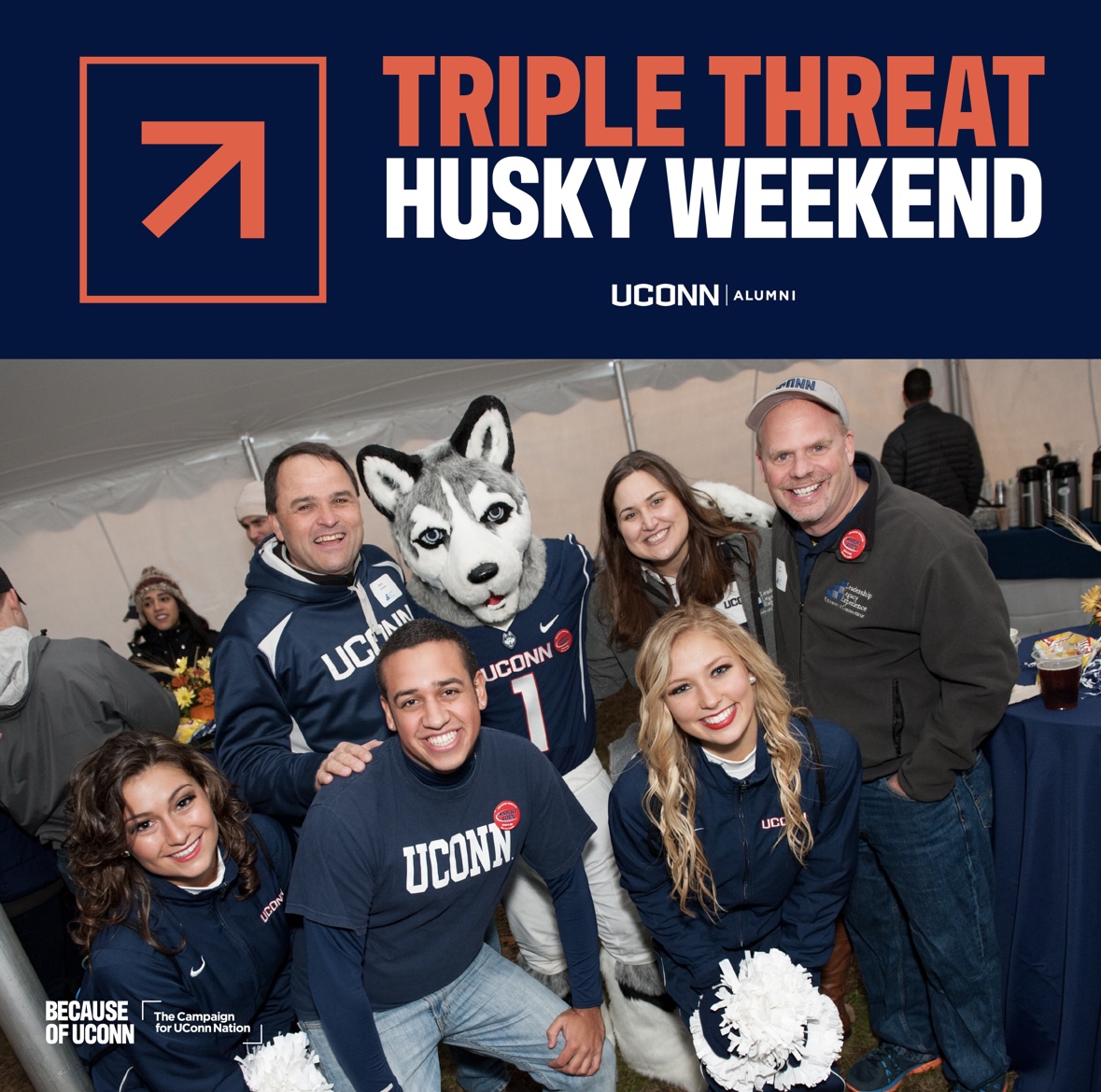 UConnAlumni's tweet photo. We have ourselves a Triple Threat Husky Weekend. Register for a pregame event:
๐: Men's Ice Hockey on 3/26 at 11:00am https://t.co/odySIXUYej
๐: Women's Basketball on 3/27 at 10:30am https://t.co/mfD5xCnZic
๐: Men's Basketball on 3/27 at 5:00pm https://t.co/2Q3i9r1KAz https://t.co/im5fY2b3NF
