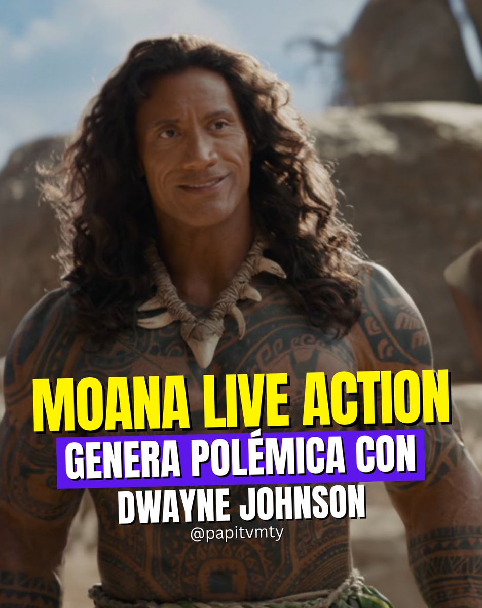 #Entretenimiento | Para dar vida al semidiós, Johnson se sometió a un proceso de transformación que incluyó prótesis, peluca y vestuario especial para recrear fielmente los tatuajes y el estilo del Maui animado.

#Moana #liveaction #DwayneJohnson #maui #disney #pelicula