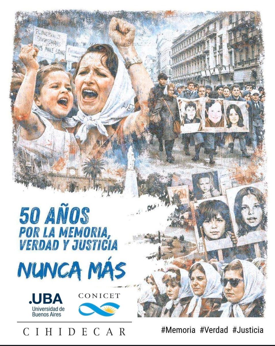 cihidecar's tweet photo. Al cumplirse medio siglo del golpe de estado del 24 de Marzo de 1976, CIHIDECAR afirma su compromiso con la Democracia, la memoria, la verdad y la justicia.! https://t.co/YKAulVGApB