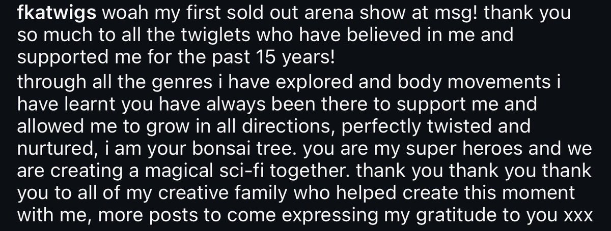 FKA twigs updates tweet media