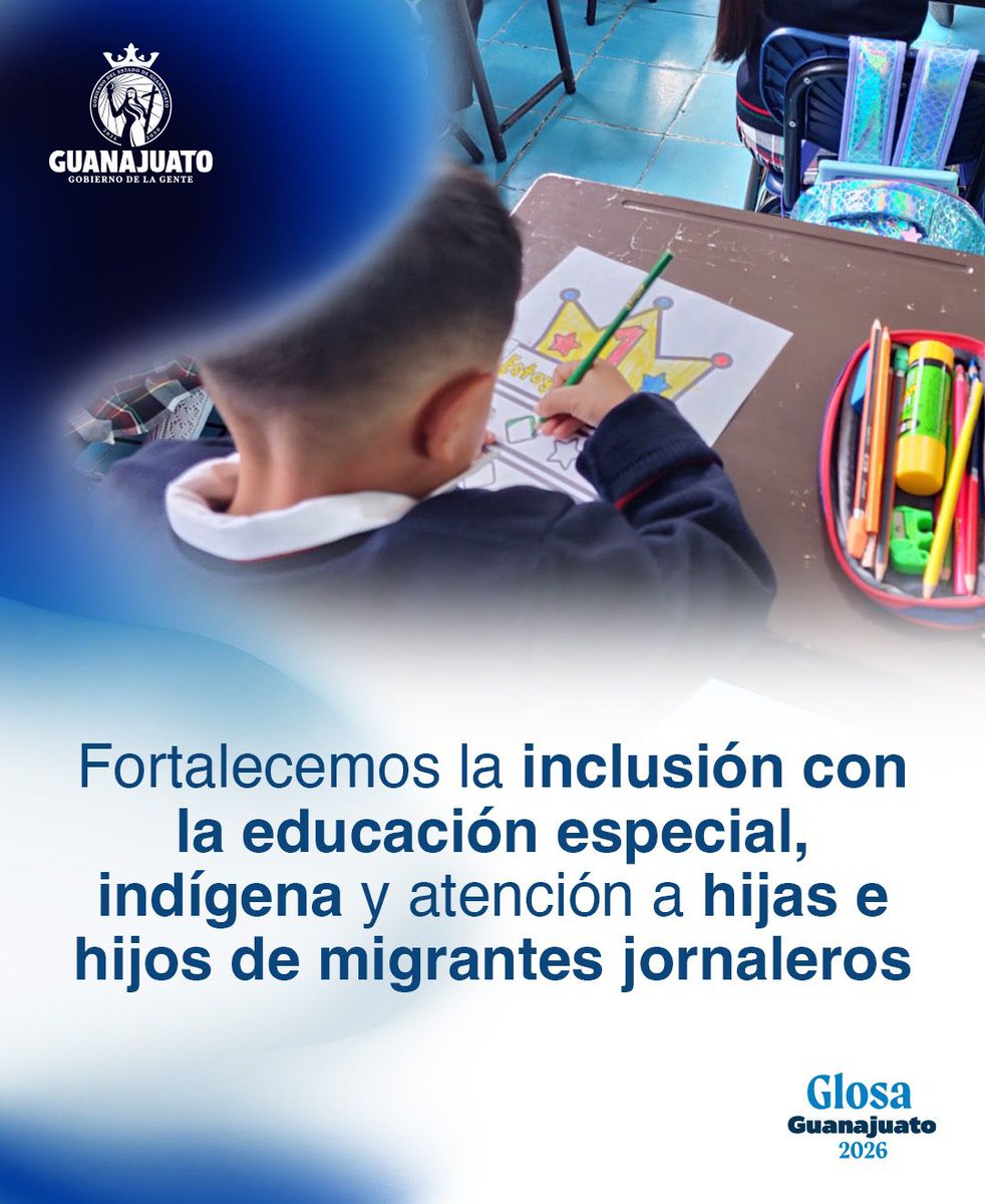 Impulsamos la inclusión educativa mediante atención especial, indígena y para hijas e hijos de personas jornaleras migrantes.

#Glosa2026Gto📁