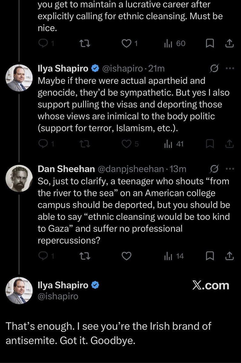 danpjsheehan's tweet photo. Just had a lovely chat with Ilya “ethnic cleaning would be too good for Gaza” Shapiro. https://t.co/KYj7xvu8sA