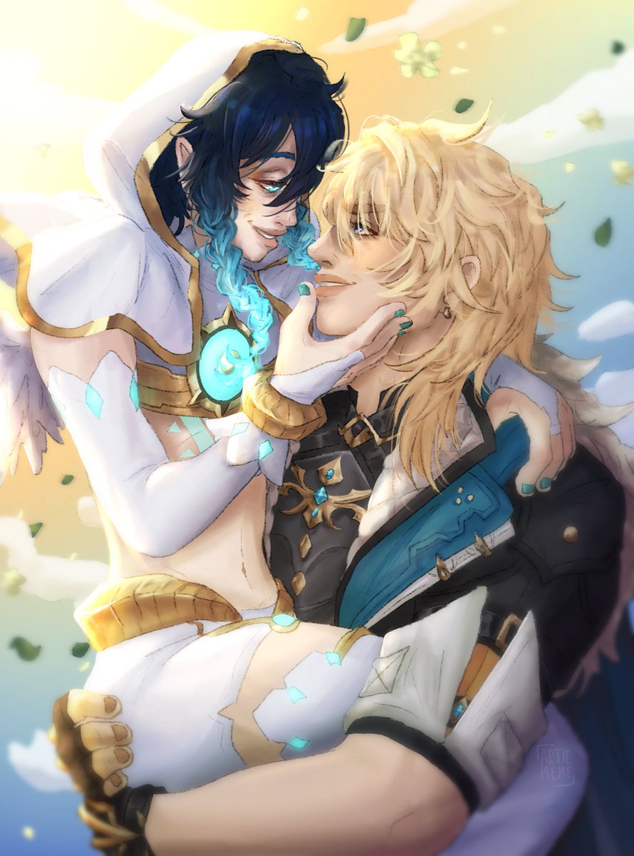 NateYaMate's tweet photo. Where the 10 other VarVen fans at‼️‼️ #genshinart #genshinimpact #varka #venti #varven https://t.co/HqyIKNIXux