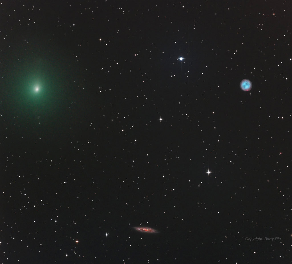 ahenk75's tweet image. #Itwas (March24, 2017) mentionned on apod.nasa.gov/apod/ap170324.…  «The Comet, the Owl, and the Galaxy»; Comet 41P/Tuttle-Giacobini-Kresak, M108 (bottom center),  the owlish Messier 97 🔭Img Barry Riu #Space #Astronomy