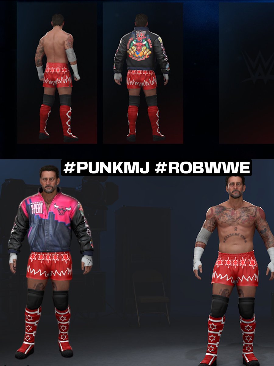 SelfMadeB33ZY's tweet image. Uploaded to creations due to popular demand! #WWE2K26 #CmPunk #CarmeloHayes #Kobe #Mj