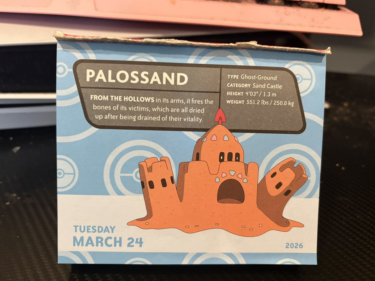 SoulMaier's tweet image. Happy Tuesday, March 24, 2026. The Pokémon page today #pokemon #palossand 🩵