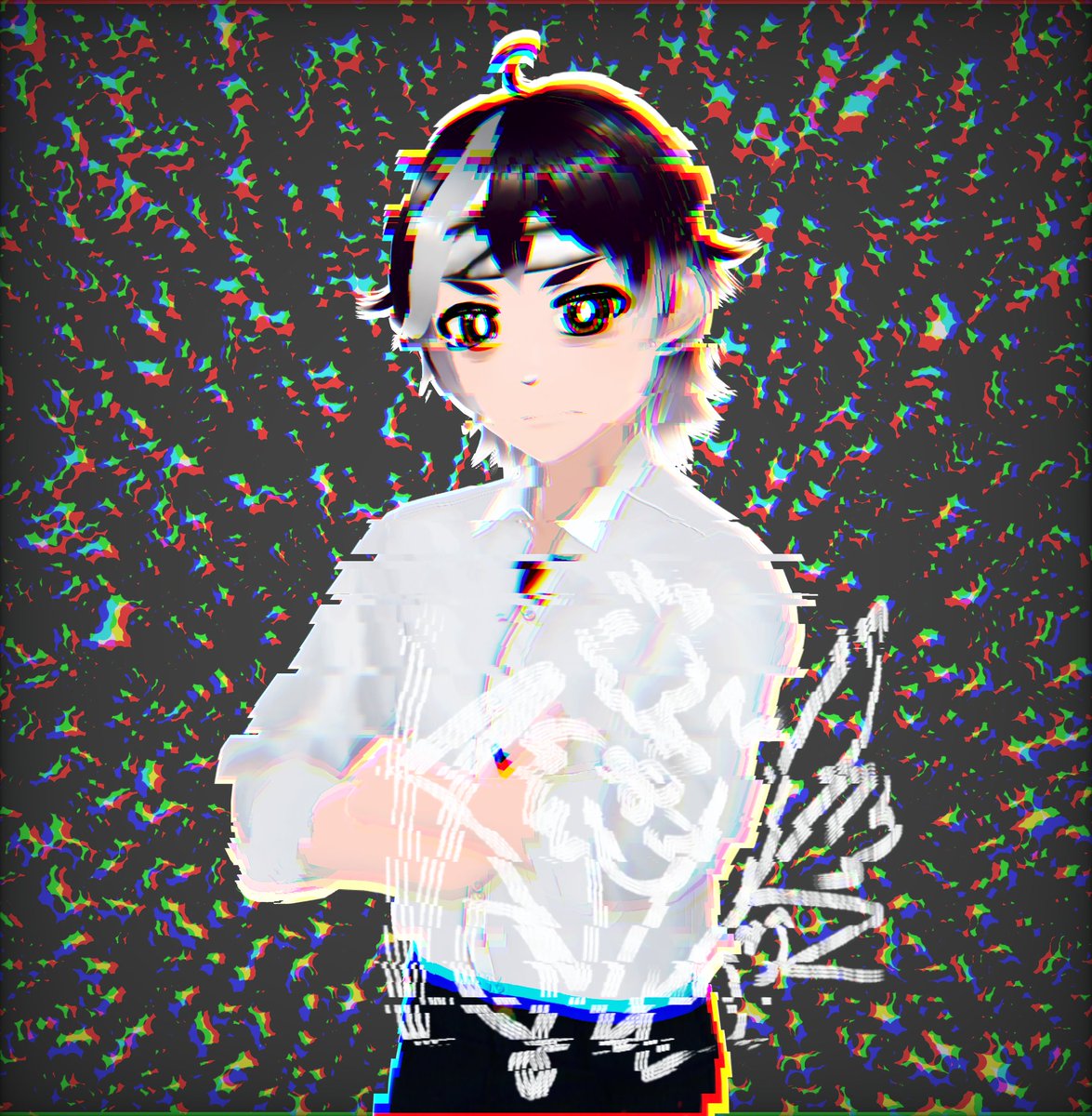 My VRoid model is glowing up ✨☺️
Oh, and there's Kuroro ! 💓💕