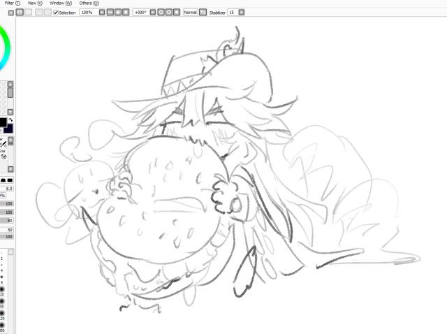 krroppi_'s tweet photo. Burnt out &amp; tired,,, #ashveil sketch with a burger. maybe ill clean it up when i catch up with stuff. https://t.co/r4DduM49fn