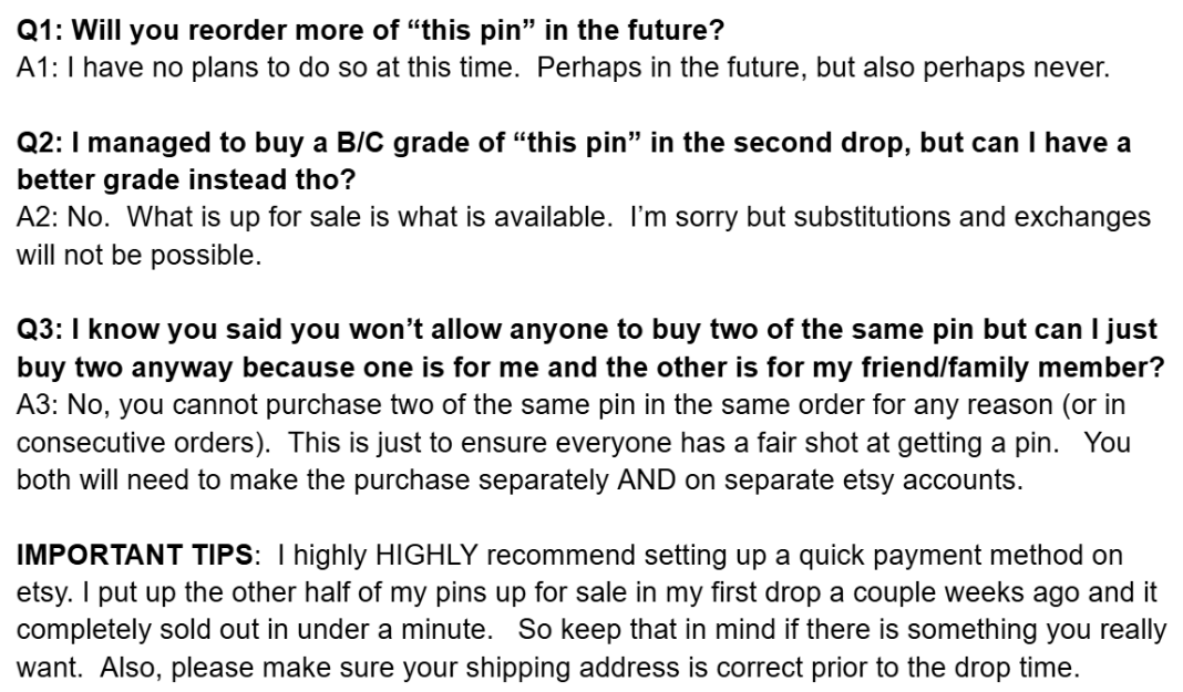 HAZBIN SHIP SHOP CLOSEOUT SALE~!   
This will be the second and final drop to sell the remaining stock of the pins in my shop.   The drop will happen at 12pm CST (10am PST) on Saturday, 3/28/2026 on Etsy.  Only one pin of each design allowed per order!

hazbinshipshop.etsy.com