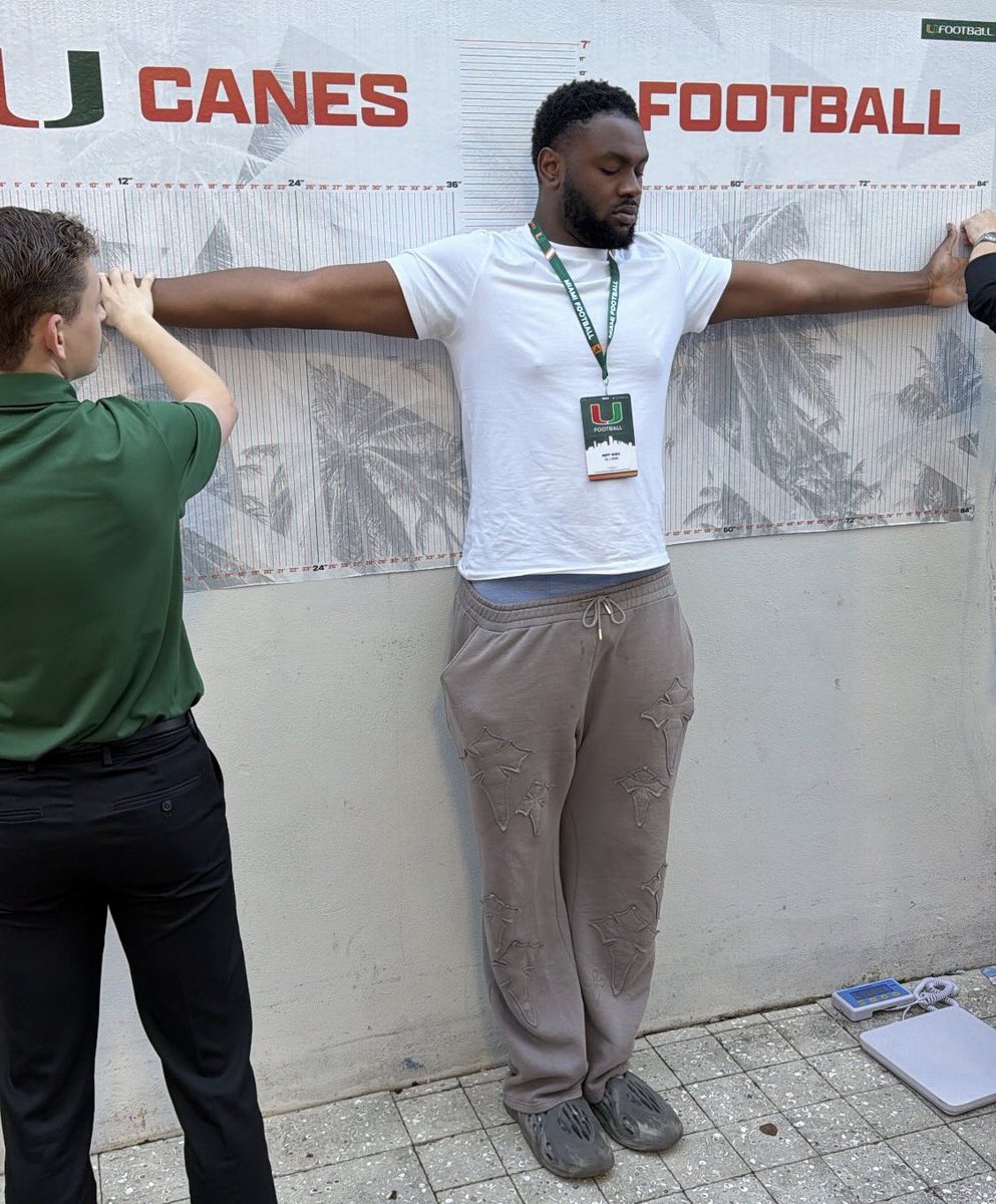 We talk about all of these OL with short arms this year! Well <a href="/NeffGiwa/">Neff Giwa</a> wingspan today at Miami measured in as 7’2 “86” and arms were 36 and 3/4 inches at 6’7.5