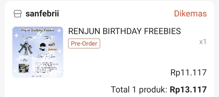 Terimakasih buat b'day freebiesnya, semoga renjun tambah cantik.