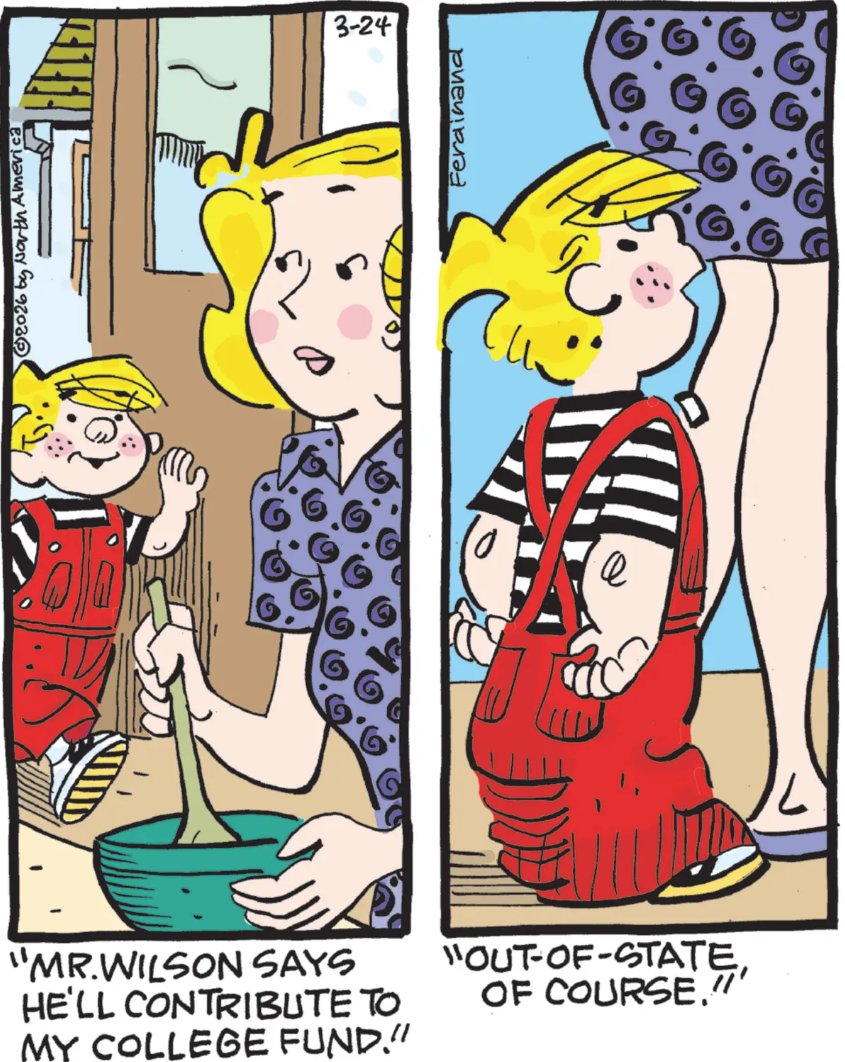 ComicsKingdom's tweet image. Mr. Wilson is trying to get Dennis as far away as possible 😂 #DennistheMenace #ClassicComics #ComicsKingdom

comicskingdom.com/dennis-the-men…