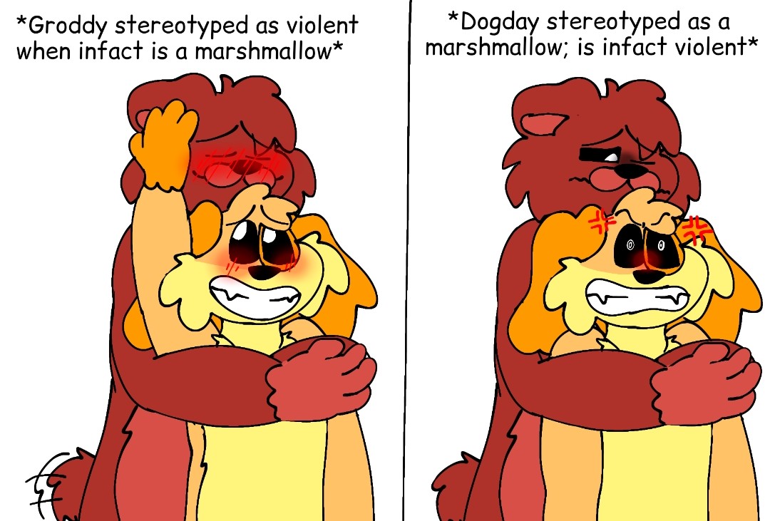 rainbowpasta577's tweet photo. Lmao I made a meme format for yall to use. Enjoy. :3 #GroddyxDogday #Groddy #Dogday https://t.co/IkwQHdFID0