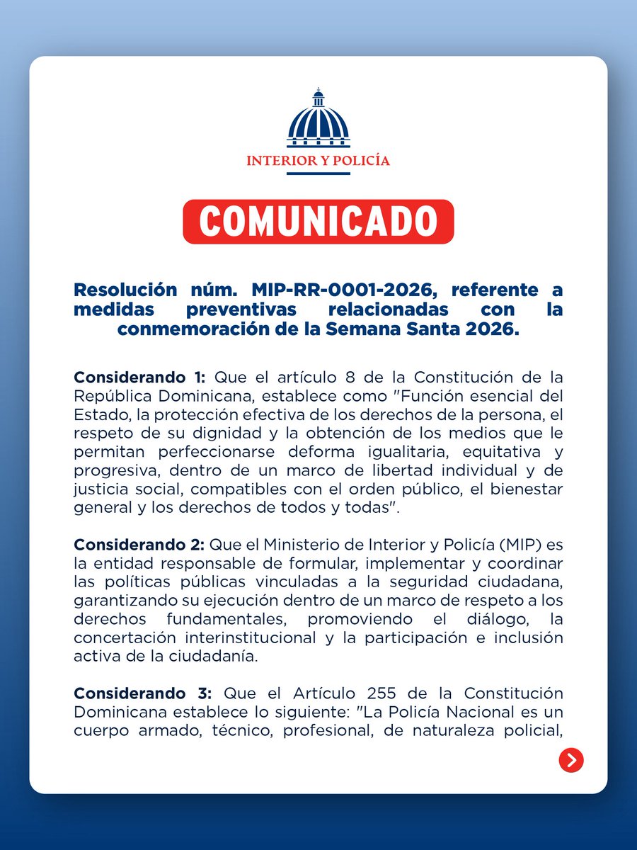 Ministerio de Interior y Policía RD tweet media