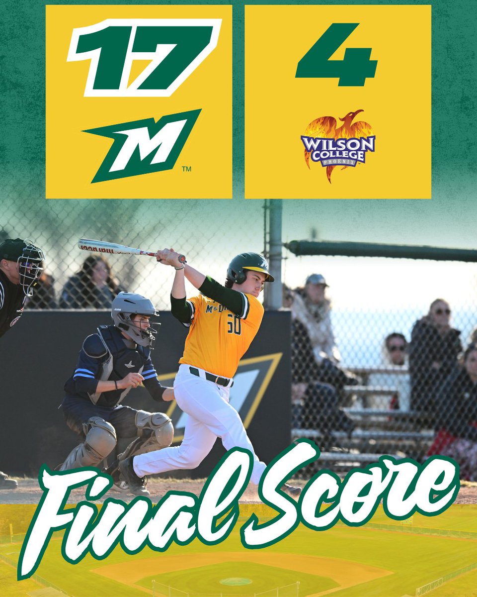 mcdanielsports's tweet photo. Make it 🔟 in-a-row‼️

Senior Brady Goyne goes 2️⃣-for-3️⃣ with a double, home run, and 3️⃣ RBIs. The team hosts a non-conference contest with Lancaster Bible tomorrow at Preston Field. First pitch is 3:30 p.m.

#GetOnTheHill #d3baseball https://t.co/WYp8dGWzdD