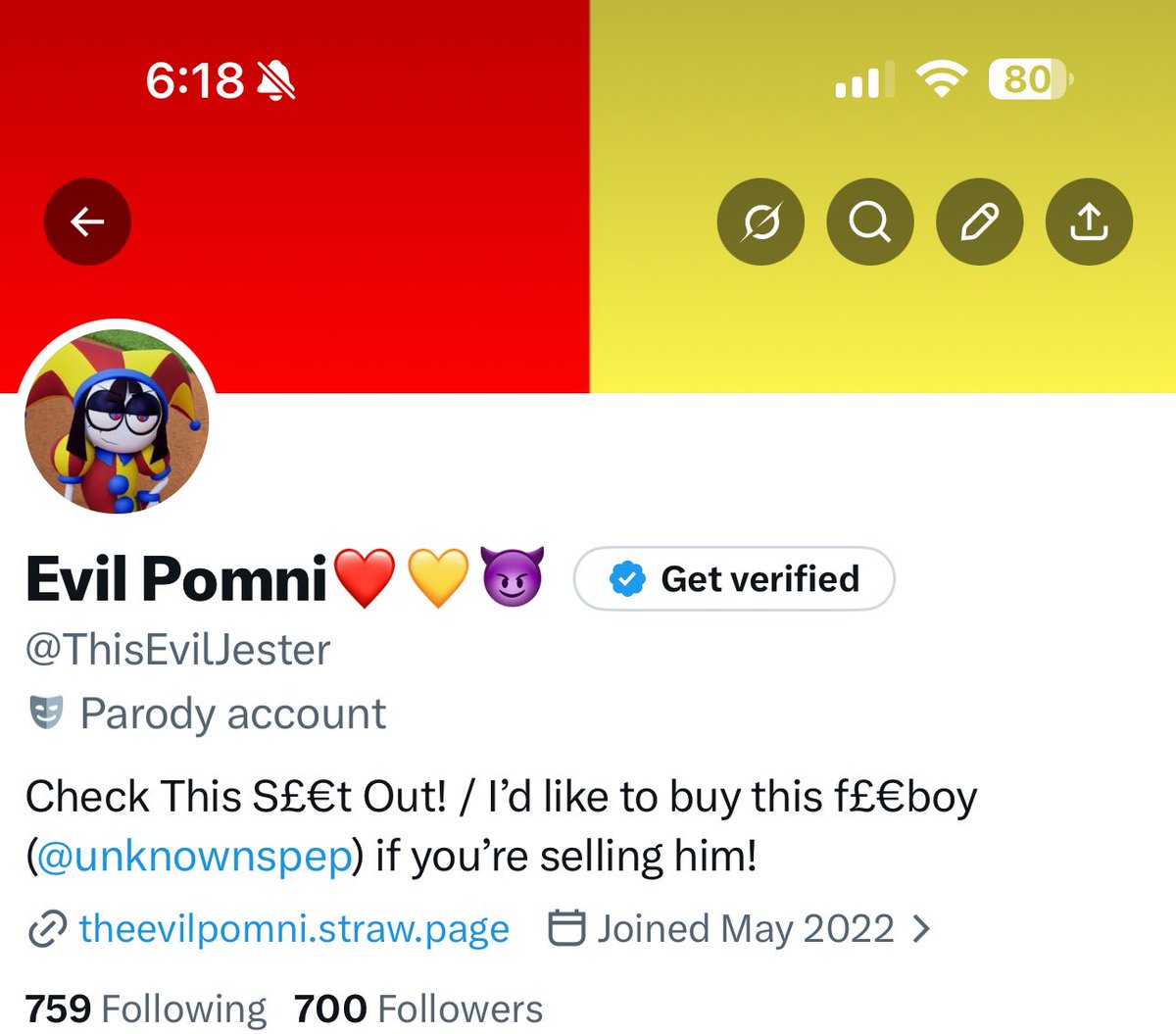 Evil Pomni❤️💛😈 tweet media